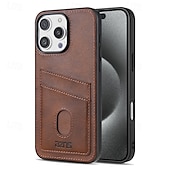 baratos Capas para iPhone-telefone Capinha Para iPhone 16 Pro Max Plus iPhone 15 Pro Max Plus iPhone 14 13 12 11 Pro Max Plus iPhone 14 Pro Max Capa traseira Slot para cartão Antichoque Retro TPU Couro PU
