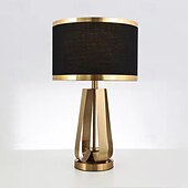 abordables lámpara de noche-Lámpara de mesa, lámpara de mesa de hierro, lámpara de escritorio americana, lámpara de noche para dormitorio, lámpara de mesa de estudio moderna para sala de estar, lámparas de escritorio doradas