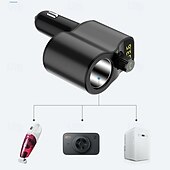 preiswerte Bluetooth Auto Kit/Freisprechanlage-FM-Transmitter BT 5.0 Auto-Kit Freisprecheinrichtung Auto-Musik-Player Zigarettenanzünder-Splitter Dual-USB-Autoladegerät