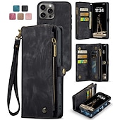 billiga iPhone-fodral-Telefonfodral för iPhone 16e Pro Max Plus iPhone 15 Pro Max Plus iPhone 14 13 12 11 Pro Max Plus Mini iPhone 14 Pro Max iPhone 13 12 11 Pro Max Plånboksfodral med Ställhållare Magnetisk Dragkedja