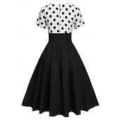 economico Vestiti-Retrò Vintage Anni 1950 Abito vintage Vestito Mascherata Pois Linea ad A Per donna Carnevale Capodanno Mascherata Casual Quotidiano Addio al Nubilato Adulti Vestito