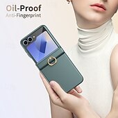 Недорогие Чехлы для Samsung-Чехол для телефона для Samsung Galaxy Z Flip 6 Z Flip 5 Задняя Обложка Кольцевой Застежка Ударопрочный Ретро PC