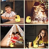 halpa Decorative Lights-Cute Cartoon Capybara Silicone Night Light USB Rechargeable Timing Dimming Sleep Night Lamp for Children's Room Decor