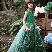 abordables Robes de fête-Enfants Fille Robe de fête Etoile Sans Manches Utilisation Noël Anniversaire Maille Magnifique Doux Polyester Maxi robe soirée Robe Évasée Robe Trapèze Eté 4-12 ans Rose Claire Rouge Bleu