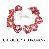 cheap Battery String Lights-1pc Valentine&#039;s Day Love String Lights 1.65M-10Leds/3M-20Leds Battery Box USB Power Supply Valentine&#039;s Day Mother&#039;s Day Christmas New Year Indoor Atmosphere Decoration Light String