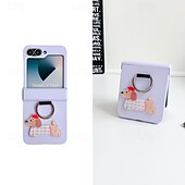 cheap Samsung Cases-Phone Case For Z Flip 6 Z Flip 5 Z Flip 4 Z Flip 3 Ring Buckle Shockproof Retro TPU Silicone