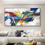 cheap Abstract Paintings-Mintura Handmade Abstract Colorful Oil Paintings On Canvas Wall Art Decoration Modern Picture For Home Decor Rolled Frameless Unstretched Painting