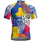 abordables Maillots pour hommes-Homme Maillot Velo Cyclisme Manche Courte Cyclisme Tee-shirt Maillot avec 3 poches arrière VTT Vélo tout terrain Respirable Séchage rapide Conception anatomique Mèche Rouge vin Rouge Bleu Bloc de