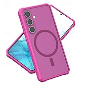 Недорогие Чехлы для Samsung-телефон Кейс для Назначение S24 Ultra S24 Plus S24 S24 ФЭ S25 Ультра Кейс на заднюю панель Магнитный Поддержка беспроводной зарядки Защита от удара Ретро ТПУ