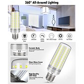 abordables Luces LED de maíz-Bombillas LED tipo maíz con base E14 E27, 85-265 V, 30 W, 40 W, equivalente a 250 W, no regulables, para iluminación del hogar, 1 unidad