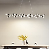 abordables Suspension-Lustre LED moderne pliable et rétractable à intensité variable avec télécommande, luminaires suspendus linéaires en spirale 220-240 V