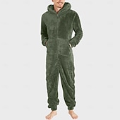 preiswerte Pyjamas-Herren Bodys Schlafanzüge Schlafanzug Set 1 PC Einfarbig Modisch Stilvoll Klassisch Heim Täglich Bett Polyester Komfort Weich Geschenk Kapuzenpullover Langarm Hoodie Sweatshirt Kapuze Jumpsuit Tasche