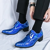 levne Formální-pánské zlaté embosované boty z umělé kůže oxford - lesklý paisley design se šněrovacím uzávěrem pro formální události a párty