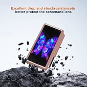 رخيصةأون جراب سامسونج-هاتف غطاء من أجل زي فولد 6 غطاء خلفي حامل قلم رصاص بلينغ بريق لامعة ضد الصدمات مكتب  /  الأعمال TPU جلد PU