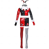 olcso Női jelmezek-cirkusz Harley Quinn Bohóc Farsangi jelmez Felszerelések Jelmez Felnőttek Női Szerepjáték Teljesítmény Parti Színpad Farsang Mardi Gras Könnyű farsangi jelmez