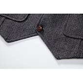 voordelige Semi-formele pakken-Bruin Grijs Heren Haringbeen Tweed Vest Standaard Pasvorm Notch Enkele Knopen Vijf-knopen
