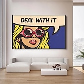 tanie Obrazy olejne pop art-malarstwo na płótnie pop art ręcznie malowane abstrakcyjne radzenie sobie z tym olejne malarstwo ścienne sztuka pop art obrazy ścienne na płótnie bogate faktury malarstwo nowoczesna sztuka ścienna