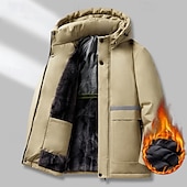 preiswerte Softshell-, Fleece- &amp; Wanderjacken-Herren Wanderjacke Winter Draussen warm Fleece-Futter Windundurchlässig Windbreaker-Jacke Reisen Schwarz Khaki Dunkelblau