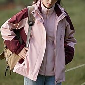 preiswerte Fleece &amp; 3 in 1 Jacken-Damen Soft Shell Jacke Wanderjacke Winter Draussen warm Fleece-Futter Windundurchlässig Wasserdicht 3-in-1-Jacke Vliesjacken Windbreaker-Jacke Reisen Hellrosa Schwarz Weiß Gelb Rosa