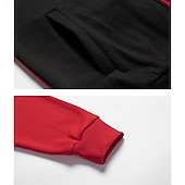 economico felpe con cappuccio da uomo di base-Per uomo Felpa con cappuccio Felpa con cappuccio a zip intera Bianco Rosso Blu marino Cachi Con cappuccio Color Block Collage Tasche Ufficio Sportivo Informale Streetwear Essenziale Informale