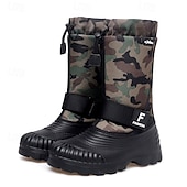 tanie Buty zimowe i śniegu-męskie zimowe buty śnieżne w kamuflażu z wodoodporną cholewką i pluszową podszewką - wytrzymała, antypoślizgowa podeszwa, regulowany pasek, idealne do aktywności na świeżym powietrzu
