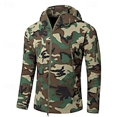 billige Fleece og 3 i 1 jakker-Herre Turjakke utendørs Kamuflasje Vindtett Forside Glidelås Lett jakke Hellengdes glidelås Camping / fotturer / grotting Skoggrønn Svart kamuflasje Svart Militærgrønn Kamuflasje