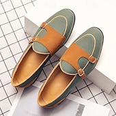 cheap Semi-Formal-Men&#039;s Loafers &amp; Slip-Ons Penny Loafers Suede Nylon Comfortable Slip Resistant Loafer Buckle White Green Color Block