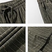 voordelige Loszittend-Voor heren Broek Vrijetijdsbroek Zak Trekkoord Recht been Streep Comfort Buiten Dagelijks Modieus Casual Donker Bruin Zwart Micro-elastisch