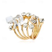 abordables Anillos de mujer-Anillo de cóctel en espiral bohemio chic para mujer con piedras preciosas variadas: perfecto para fiestas y uso diario