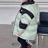 billiga Boy&amp;#39;s Downs &amp;amp; Pufferjacka-Barn Pojkar Ner Hoodiejacka Pufferjacka Ytterkläder Färgblock Långärmad Ficka Täcka Utomhus Dagligen Grundläggande Svart Grön Höst Vinter 4 år +