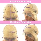 cheap Human Hair Lace Front Wigs-Remy Human Hair 13x4 Lace Front Wig Short Bob Free Part Peruvian Hair Body Wave Light Brown Blonde Multi-color Wig 150% Density with Baby Hair Glueless Pre-Plucked For wigs for black women Long