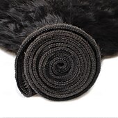 abordables 4 paquets extensions cheveux humains-Extensions de cheveux brésiliens lisses Yaki de 25 à 76 cm, lot de 4, noir naturel, pour femmes