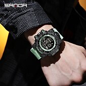 billiga Digitala klockor-SANDA Herr Digital klocka Utomhus Sport Mode Vardaglig klocka Självlysande Alarmklocka Datum vecka VATTENTÄT TPU Klocka