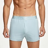cheap Men&#039;s Boxers Underwear-Men&#039;s 1 PCS Boxers Underwear Boxer Shorts Elastic Waist 50% Cotton Breathable Soft Comfortable Solid Color Mid Rise Black White