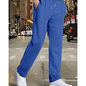 cheap Sweatpants-Men&#039;s Sweatpants Trousers Pleated Pants Waffle Pants Pocket Drawstring Elastic Waist Plain Comfort Sports Outdoor Daily Fashion Casual Black White Micro-elastic