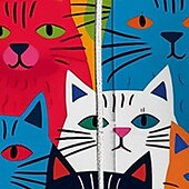 billiga Flickans 3D-djur-Flickor 3D Katt Huvtröja Kappa Ytterkläder Långärmad 3D-tryck Höst Vinter Aktiv Mode söt stil Barn 3-12 år Utomhus Ledigt Dagligen Normal