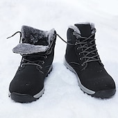 baratos Botas de caminhada-botas de inverno masculinas impermeáveis e isoladas com sola de borracha antiderrapante e forro de pele sintética para caminhadas ao ar livre