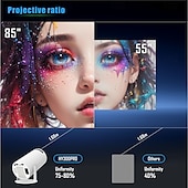 お買い得  プロジェクター-2024 新 hy300 pro インテリジェント ポータブル プロジェクター Android 13.0 1280 * 720 解像度 28 メモリ wifi lcd ビデオ 720p ホームシアター 4k プロジェクター Bluetooth 5.4