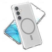 Недорогие Чехлы для Samsung-телефон Кейс для Назначение S24 Ultra S24 Plus S24 S24 ФЭ S25 Ультра Кейс на заднюю панель Магнитный Поддержка беспроводной зарядки Защита от удара Ретро ТПУ