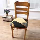 abordables Couverture de chaise de salle à manger-Housse de siège de chaise extensible et durable, idéale pour protéger et rafraîchir les sièges de chaise, ajoute confort et style aux chaises de salle à manger, de bureau ou de salon