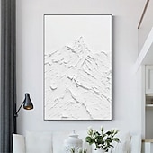 Недорогие Пейзажи-wabi sabi artwork hand painted white abstract art white painting wabi-sabi wall art white textured oil painting wall art set of 2 white wall art white abstract painting white 3d art