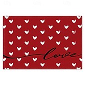 cheap Placemats &amp; Coasters &amp; Trivets-Valentine&#039;s Day Placemats Set of 4 Romantic and Decorative Table Mats Featuring Heart or Rose Patterns Durable and Heat-Resistant Perfect for Adding a Touch of Love to Your Dining Table Decor