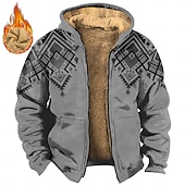 baratos moletons 3d masculinos-Homens Cowboy Tosão Moletons Moletom Moletom Moletom com capuz Com Capuz Étnico Impressão 3D Esportes Férias Streetwear Marron Cinzento Com Cordão Outono Inverno Designer