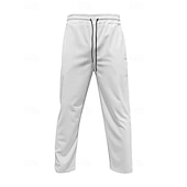 baratos Calças Desportivas-Homens Calças Esportivas Calça de moletom com pernas largas Calças de Veludo Calças Bolsos Com Cordão Cintura elástica Tecido Conforto Esportes Diário Moda Casual Preto Branco Micro-Elástica