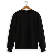 billiga Herrarnas Elite Huvtröjor &amp; Sweatshirts-Herr Tröja Svart Mörkgrå Rund hals Slät Ledigt Dagligen Sport icke-tryck Grundläggande Träning Höst Vinter Kläder Pull Tröjor Långärmad