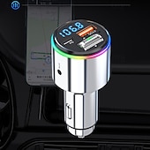 お買い得  車用Bluetoothキット/ハンズフリー-FMトランスミッター、車載MP3プレーヤー、急速充電、QC 3.0、ハンズフリー通話、デュアルPD充電器、Bluetooth