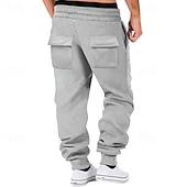 baratos Carga-Homens Calça esportiva Calças Esportivas Corredor Calças Calça de moletom cargo Bolsos Com Cordão Cintura elástica Tecido Conforto Esportes Diário Moda Casual Preto Verde Tropa Micro-Elástica