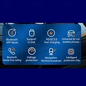 abordables Kits Bluetooth/mains libres pour voiture-nouveau chargeur de voiture à charge rapide pd 30w qc18w transmetteur fm à reconnexion automatique avec affichage u-disk kit voiture windows bc95