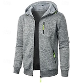preiswerte Herren Strickjacke-Herren Strickjacke Kurzer Pullover Zip Pullover Reißverschluss Strickpullover Gerippt Stricken Standard Tasche Feste Farbe Mit Kapuze Modisch Klassisch Urlaub Freizeitskleidung Bekleidung Herbst