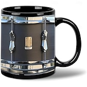 halpa Mukit ja kupit-musta vintage rumpumuki, hauskat rumpulahjat, joululahja rumpalille, rumpali kahvikuppi, rumpali isä, rumpaliveli rumpulahjat, rummut 11oz